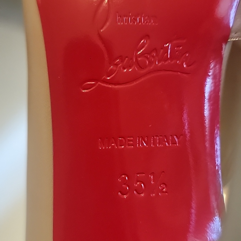 Christian Louboutins Iriza 100 Heel Nude Sz 35.5 - Picture 12 of 15